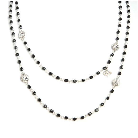 VSA Wrap – 4mm – Crystal Jet – Silver Necklace